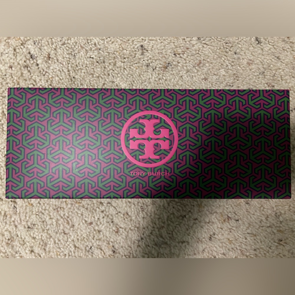 Tory Burch Geometric Pink and Green Shoebox